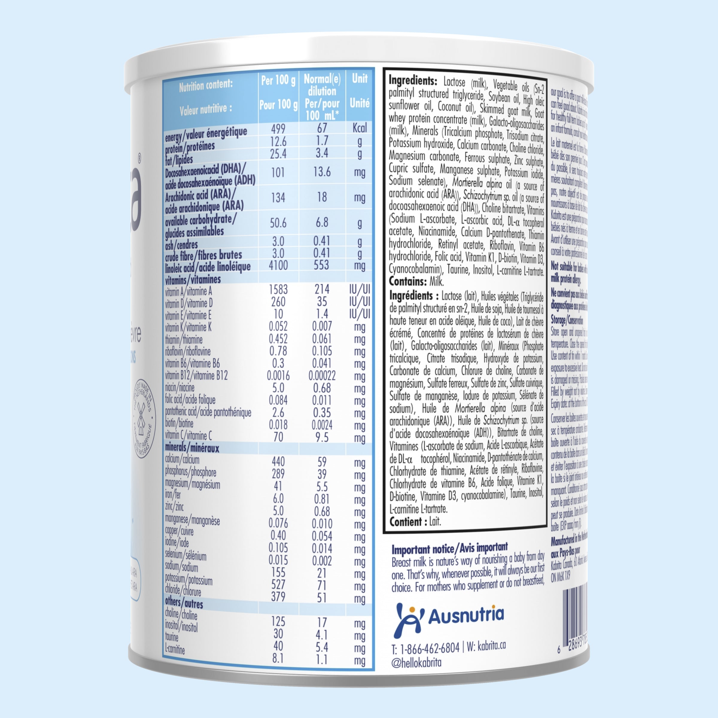 Goat Milk-Based Infant Formula